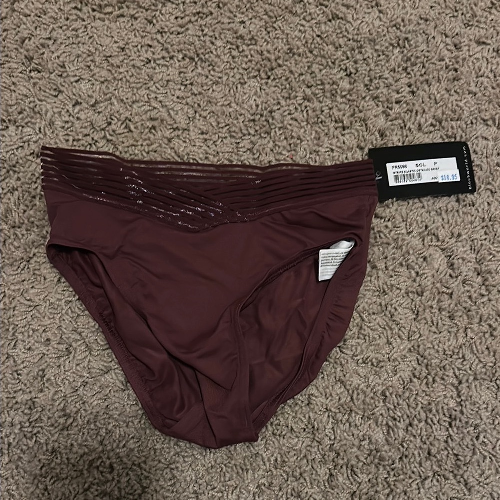 Bloch Burgundy Stripe Elastic Dance Brief  Size Petite